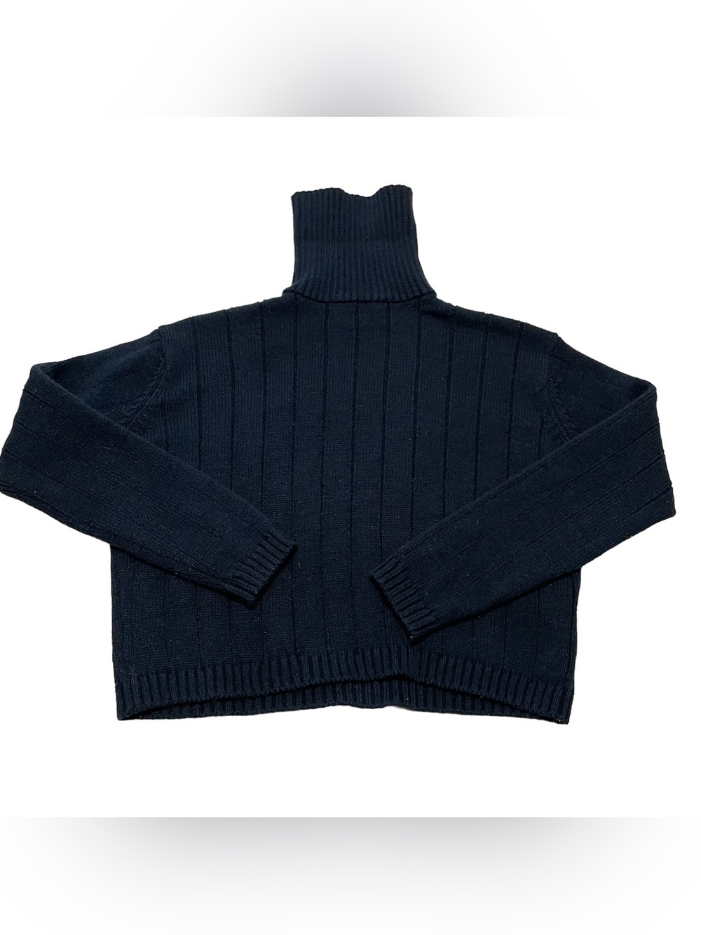 Brandy Melville Navy Ribbed Turtleneck Sweater
